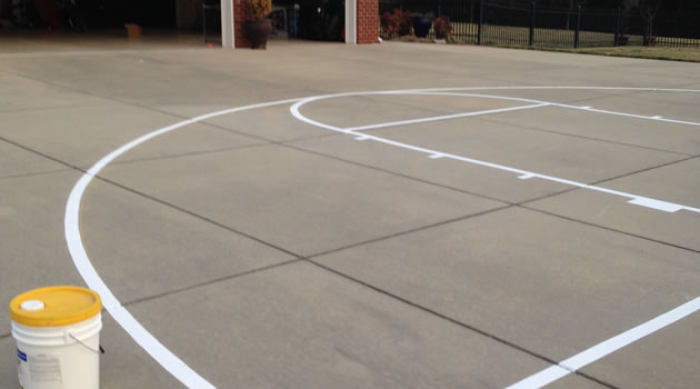 Completed parking lot striping project