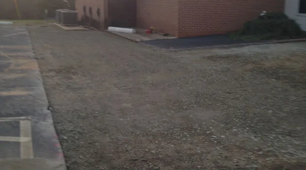 Restored parking area after the underground plumbing repair